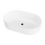 White Oval Fluted Countertop Basin 573mm - Oregon