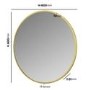Round Brass Backlit Heated Bathroom Mirror with Lights 600mm – Orion