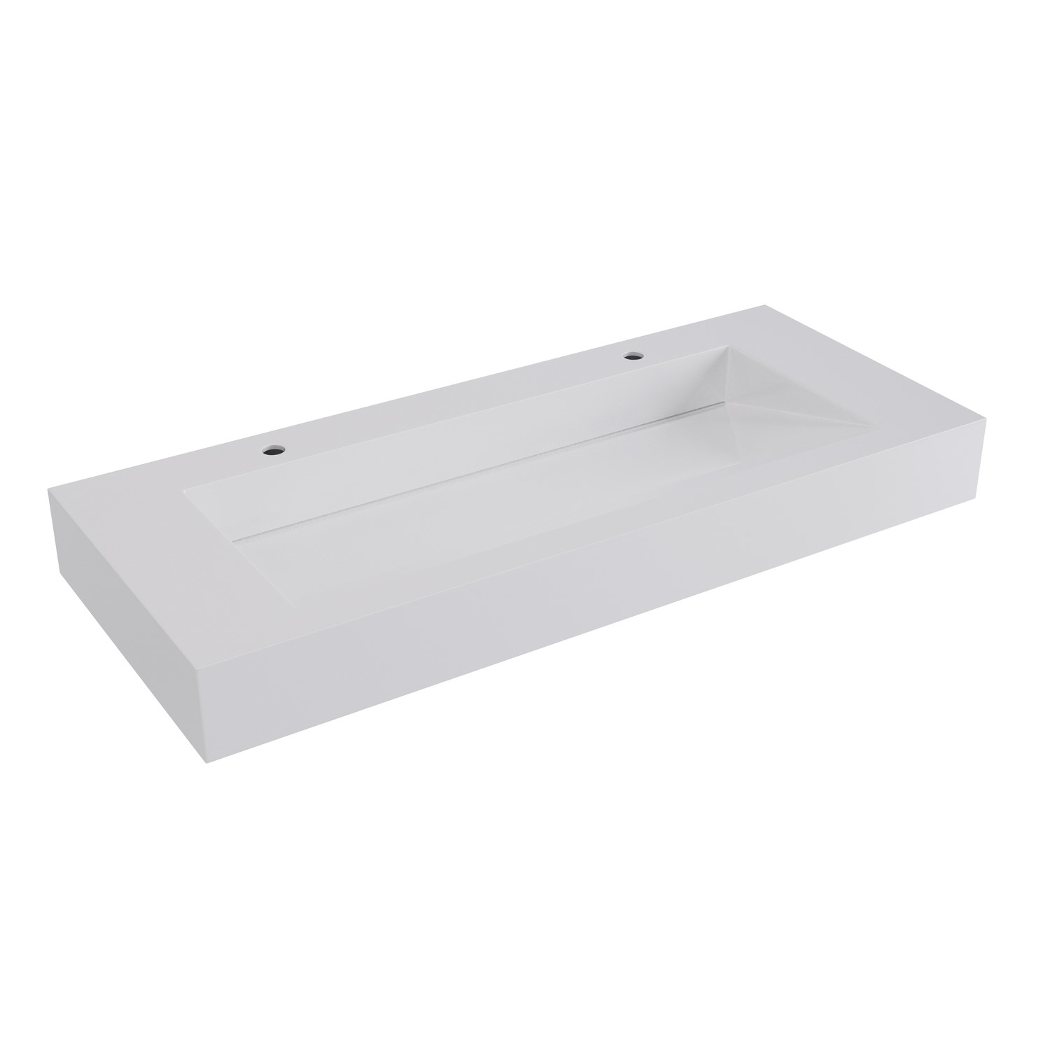 White Rectangular Wall Hung Basin with Hidden Waste 1200mm - Oslo ...