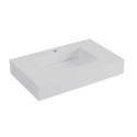 BUN/OSL600/99188 Rectangular Wall Hung Basin with Hidden Waste & Brushed Brass Square Bottle Trap 600mm - Oslo