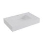 ONLY OPENED - 800mm Wall Hung Resin Basin with Built in Drain Gloss White- Oslo