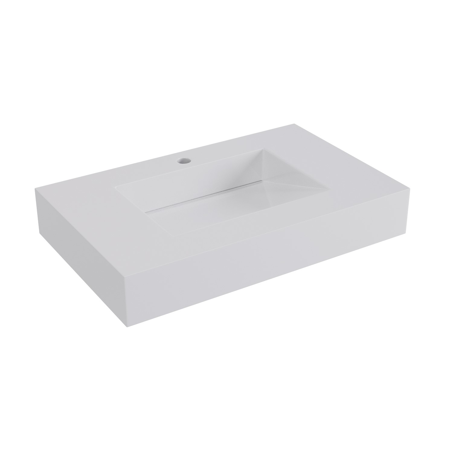 White Rectangular Wall Hung Basin with Hidden Waste 800mm - Oslo ...
