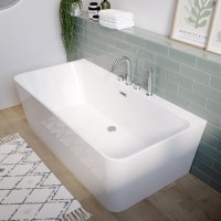 GRADE A2 - Freestanding Double Ended Back to Wall Bath 1500 x 740mm - Oslo