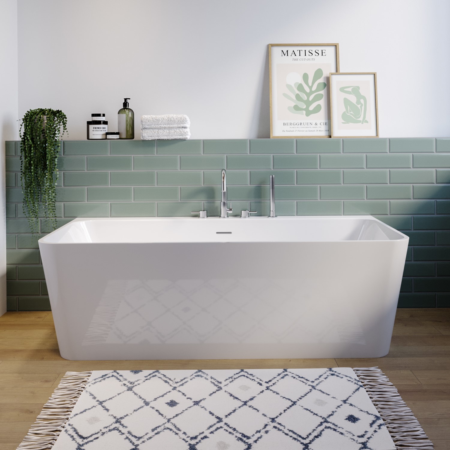 Freestanding Double Ended Back to Wall Bath 1500 x 740mm Oslo Better Bathrooms