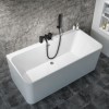 GRADE A2 - Oslo Slim Back to Wall Double Ended Freestanding Bath - 1500 x 740mm