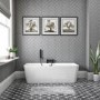 GRADE A3 - Oslo Slim Back to Wall Double Ended Freestanding Bath - 1700 x 740mm