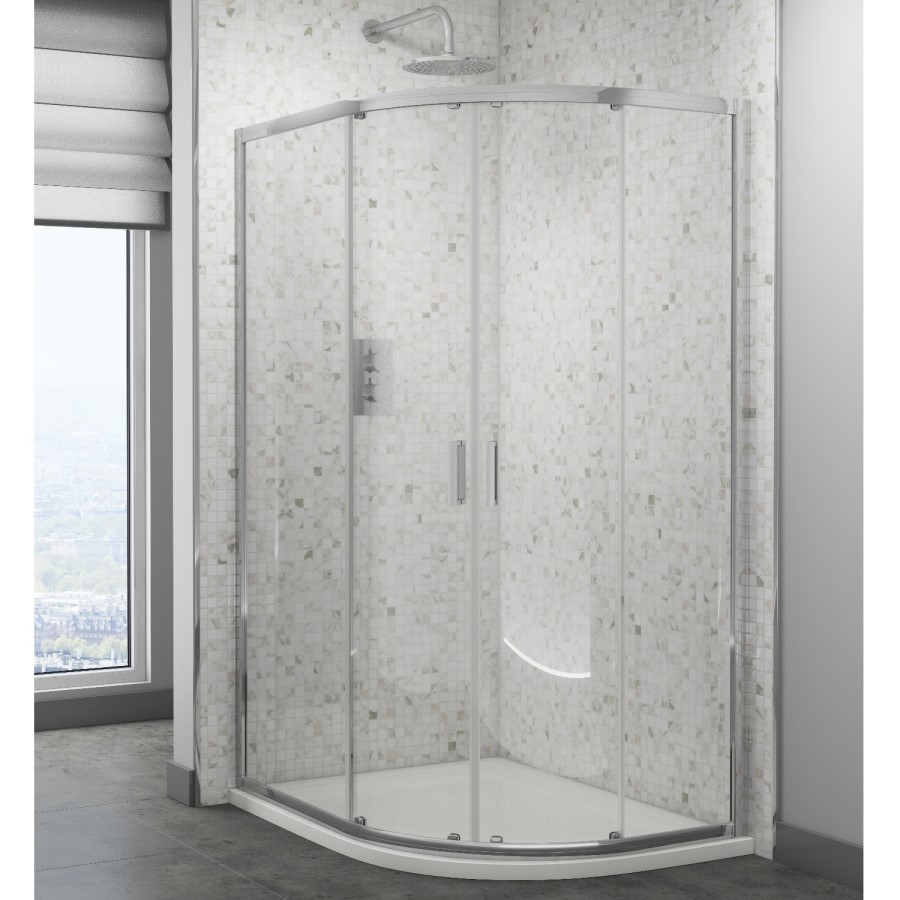 Claritas 6mm Offset Quadrant Shower Screen Enclosure - 1200 x 900mm