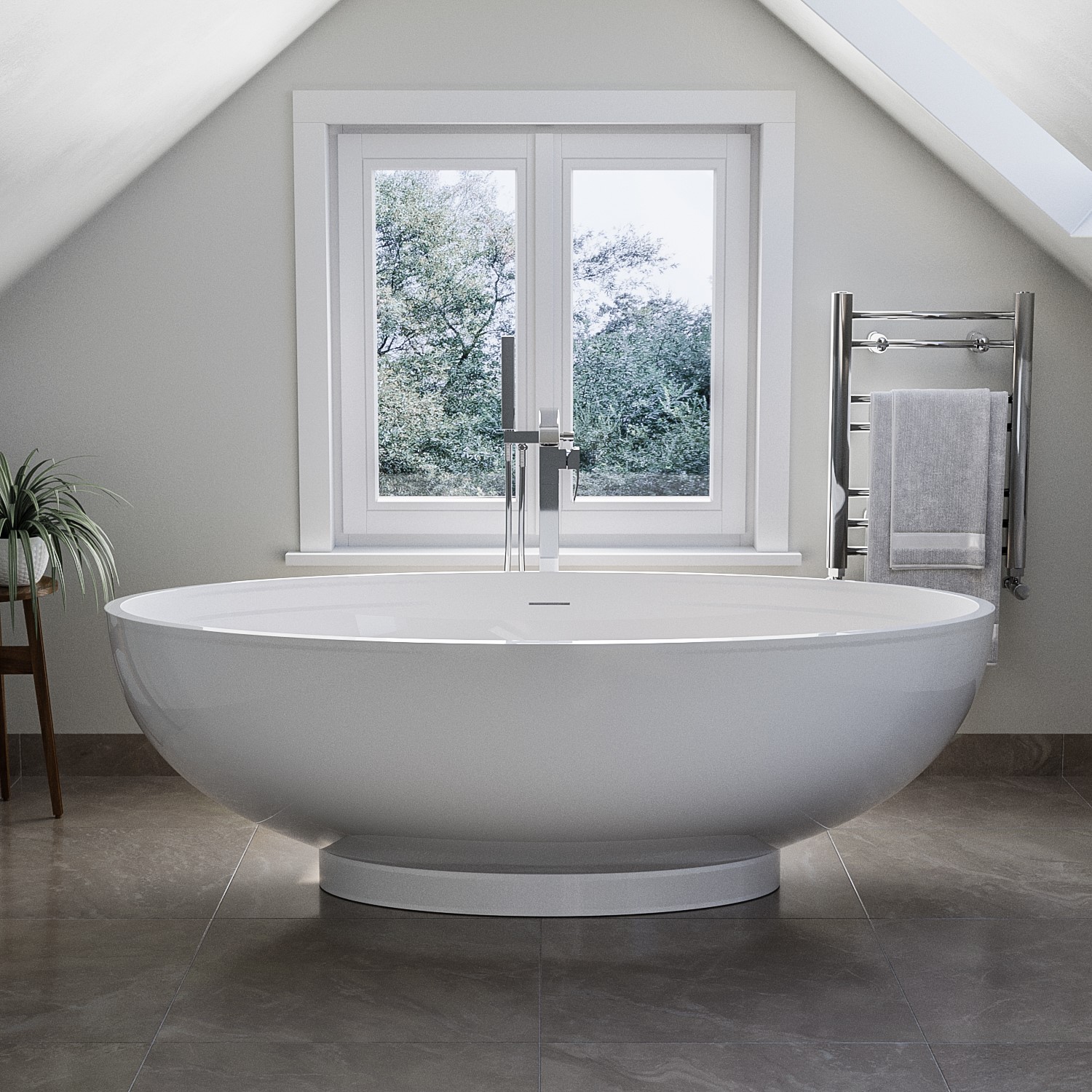 Oval White Freestanding Double Ended Bath 1695 X 795Mm