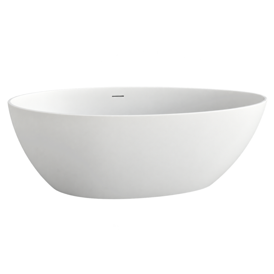 Matt White Freestanding Double Ended Bath 1600 x 820mm - Ovo