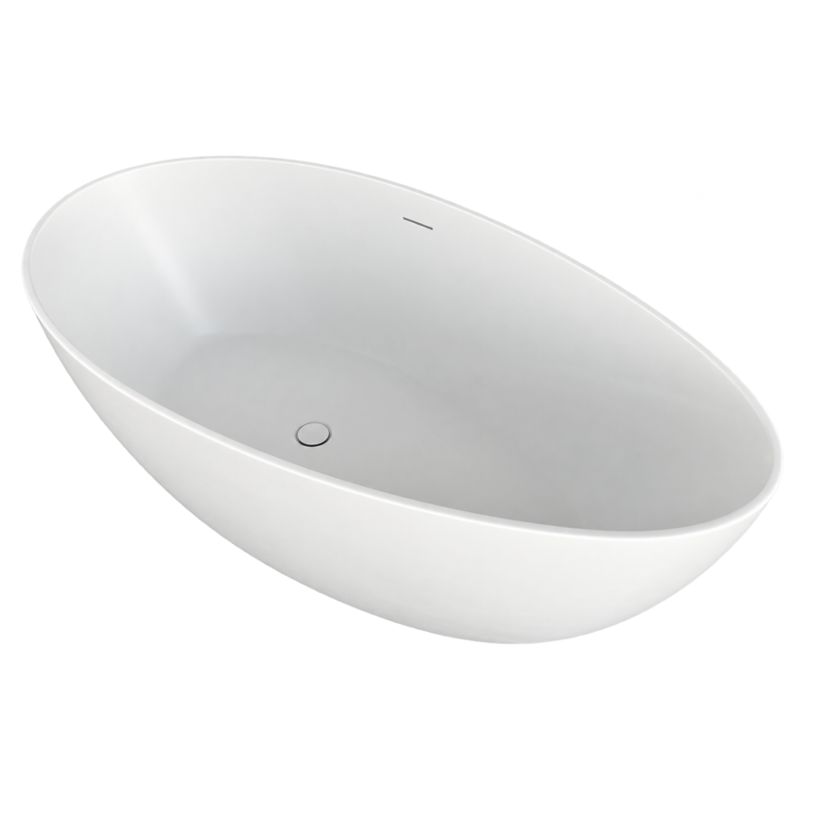 Matt White Freestanding Double Ended Bath 1600 x 820mm - Ovo