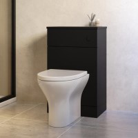 Black 500mm Back to Wall Toilet Unit Only - Palma