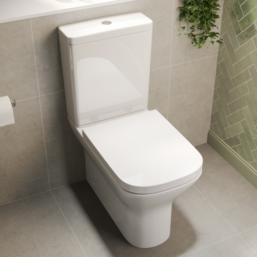 Close Coupled Rimless Closed Back Toilet with Soft Close Seat - Palma 