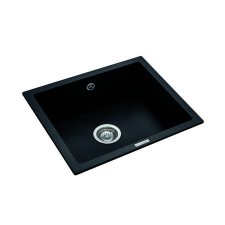 GRADE A1 - Box Opened Rangemaster Paragon Single Bowl Undermount Black Granite Kitchen Sink