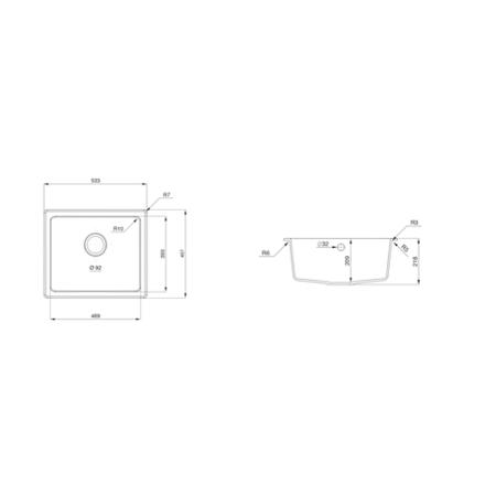 Single Bowl Undermount Grey Granite Kitchen Sink - Rangemaster Paragon