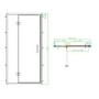 ONLY OPENED - 1000mm Brushed Brass Hinged Shower Door 8mm Glass - Pavo