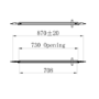 GRADE A1 - 900mm Brushed Brass 8mm Hinged Shower Door - Pavo 