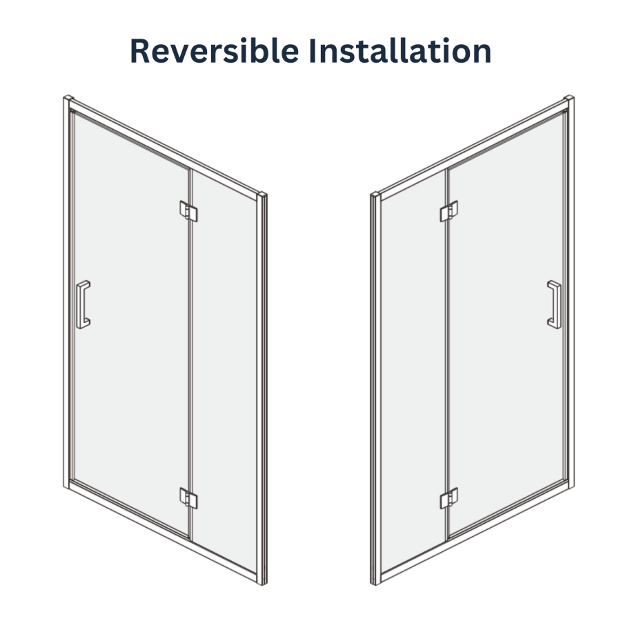 GRADE A2 - Black 8mm Glass Hinged Shower Door 1000mm - Pavo