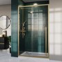 1000mm Brushed Brass Sliding Shower Door 8mm Glass with Extended Handle - Pavo