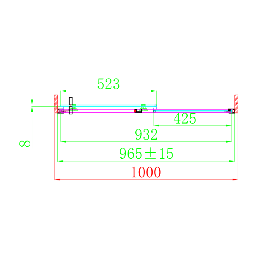 ONLY OPENED - 1000mm Brushed Brass Sliding Shower Door 8mm Glass - Pavo