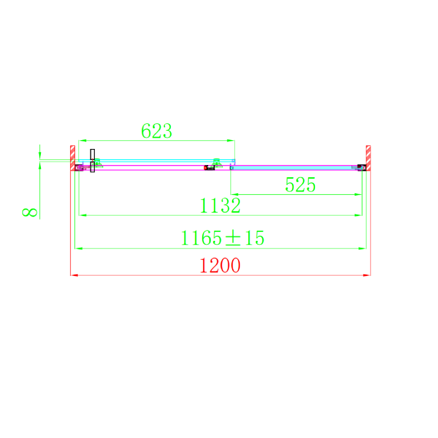 ONLY OPENED - 1200mm Brushed Brass Sliding Shower Door - Pavo