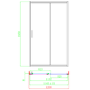 1200mm Gunmetal Grey Sliding Shower Door 8mm Glass - Pavo