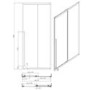1000mm Black Sliding Shower Door 8mm Glass with Extended Handle - Pavo