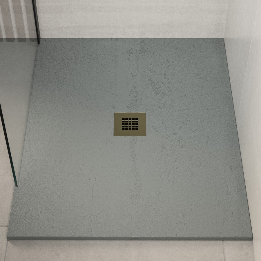 Brushed Brass Grill Waste Cover - Slate Shower Trays