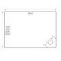 GRADE A2 - 1000x800mm Non Slip White Stone Resin Rectangular Shower Tray  - Pearl