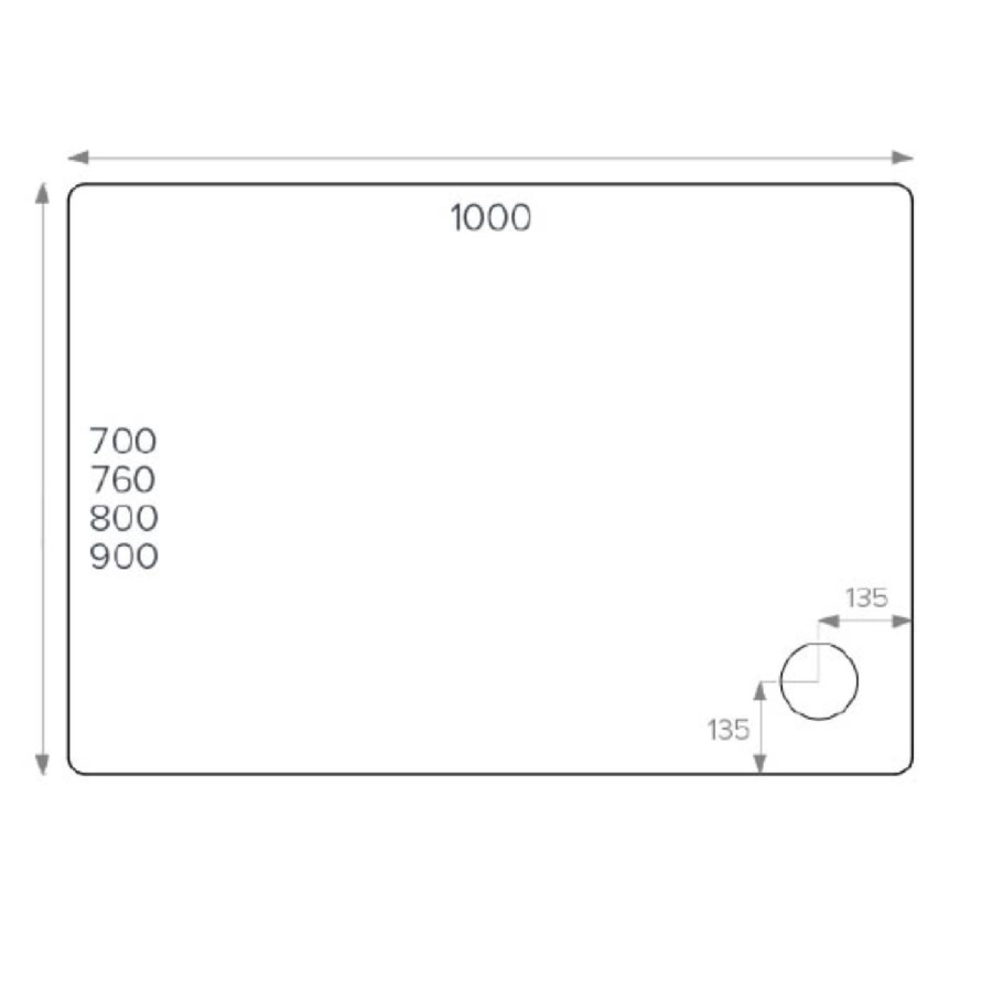 GRADE A2 - 1000x800mm Non Slip White Stone Resin Rectangular Shower Tray  - Pearl