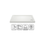 1000x800mm Anti-Slip Rectangular Shower Tray 45mm - White Acrylic Stone Resin - Pearl