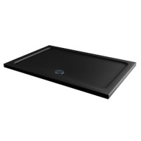 1200x800mm Rectangular Shower Tray - Black Acrylic Stone Resin - Pearl