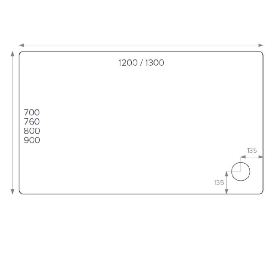 1200x900mm Anti-Slip Rectangular Shower Tray 45mm - White Acrylic Stone Resin - Pearl