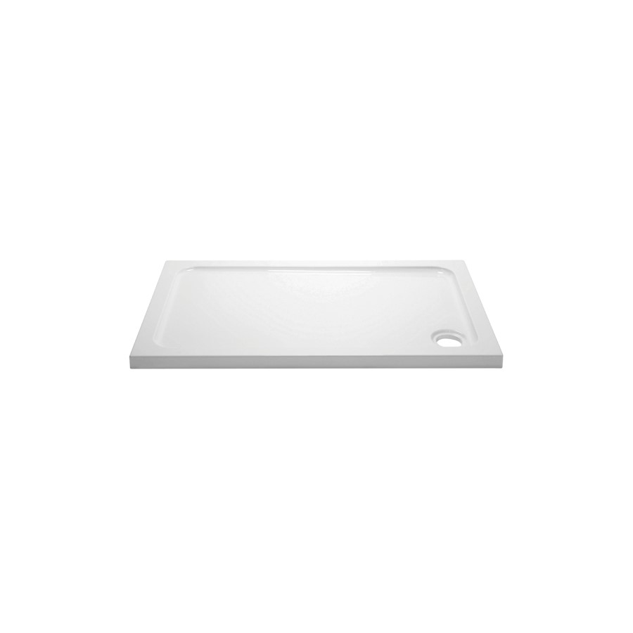 1400x700mm Rectangular Shower Tray 45mm - White Acrylic Stone Resin - Pearl
