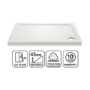 1400x700mm Rectangular Shower Tray – Low Profile 45mm – Stone Resin – White – Pearl