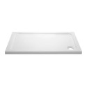 A1/PEA140X80 ONLY OPENED - 1400x800mm Rectangular Shower Tray - White Acrylic Stone Resin - Pearl