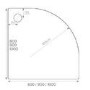 800mm Anti-Slip Quadrant Shower Tray 45mm - White Acrylic Stone Resin - Pearl
