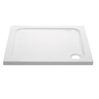 GRADE A2 - 800x800mm Square Shower Tray - White Acrylic Stone Resin - Pearl