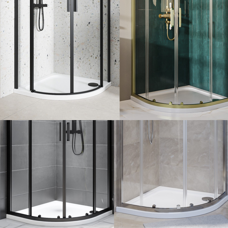 800mm Anti-Slip Quadrant Shower Tray 45mm - White Acrylic Stone Resin - Pearl