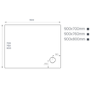 900x800mm Rectangular Shower Tray – Low Profile 45mm – Stone Resin – White – Pearl