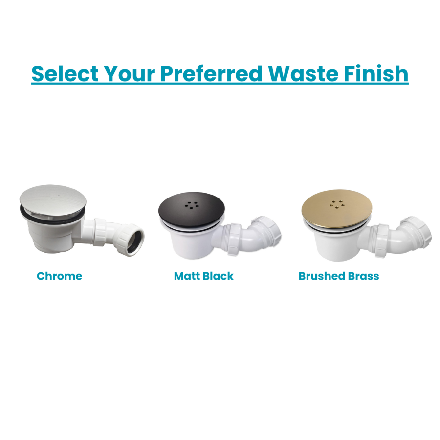 Black 900x900mm Square Shower Tray 45mm - Acrylic Stone Resin - Pearl