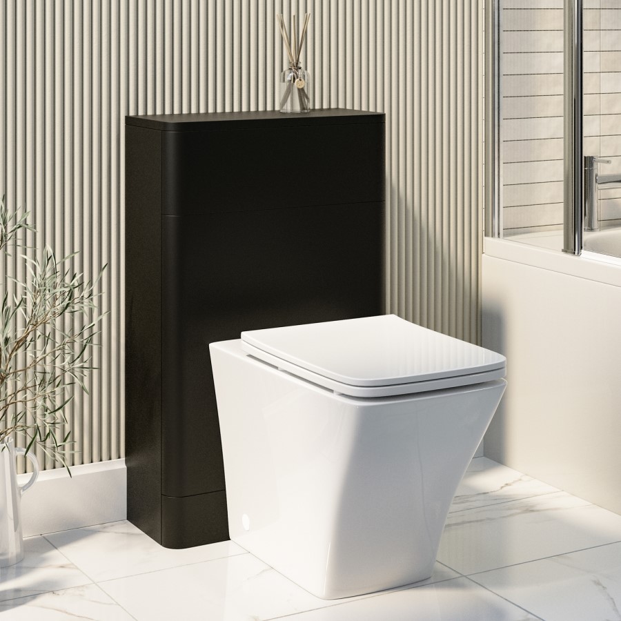 500mm Black Back to Wall Toilet Unit Only - Pendle