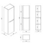 White Double Door Wall Mounted Tall Bathroom Cabinet 400x1400mm Storage Unit - Pendle