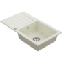 Single Bowl Beige Composite Inset Kitchen Sink with Reversible Drainer - Enza Phoebe