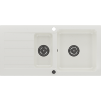 1.5 Bowl White Inset Granite Composite Kitchen Sink with Reversible Drainer - Enza Phoebe