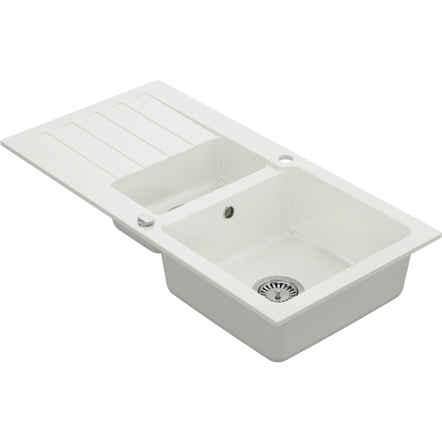 1.5 Bowl White Inset Granite Composite Kitchen Sink with Reversible Drainer - Enza Phoebe