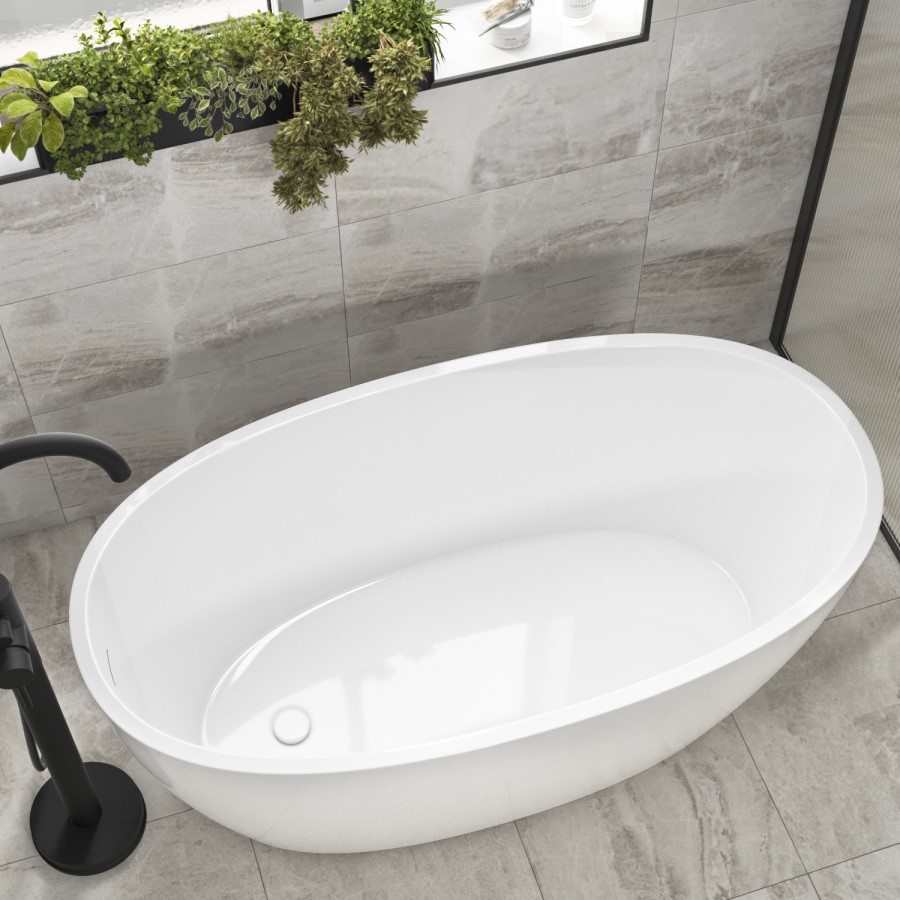GRADE A2 - Small Freestanding Double Ended Bath 1300 x 700mm - Pico