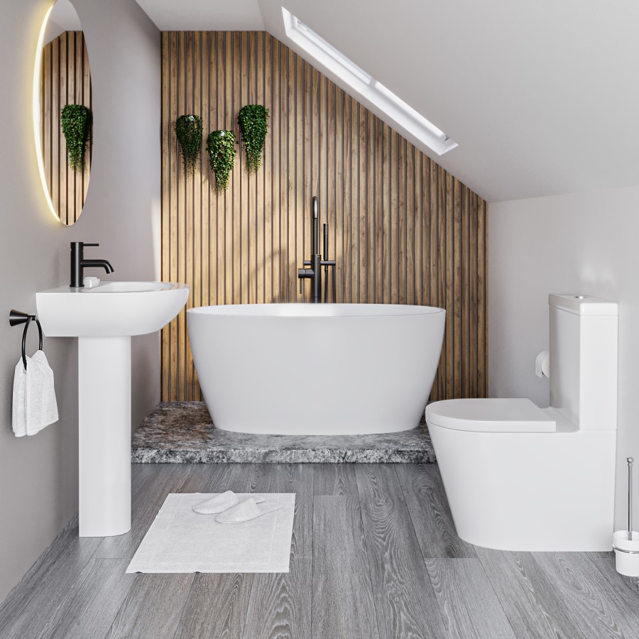 GRADE A2 - Small Freestanding Double Ended Bath 1300 x 700mm - Pico