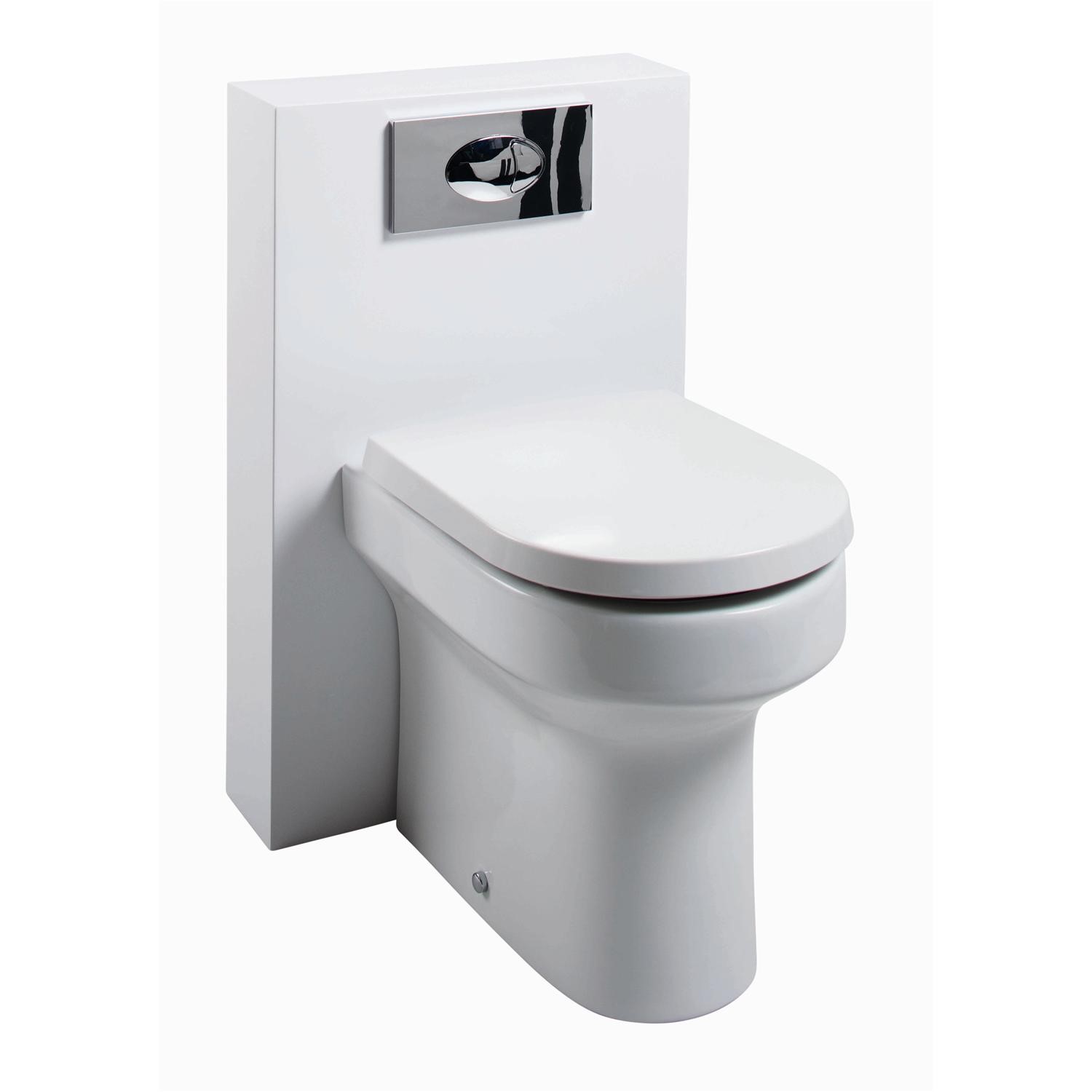 Back to Wall WC Toilet Unit & Round Toilet with Seat W500 x H790mm