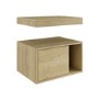 600mm Wood Effect Wall Hung Countertop Vanity Shelves - Porto
