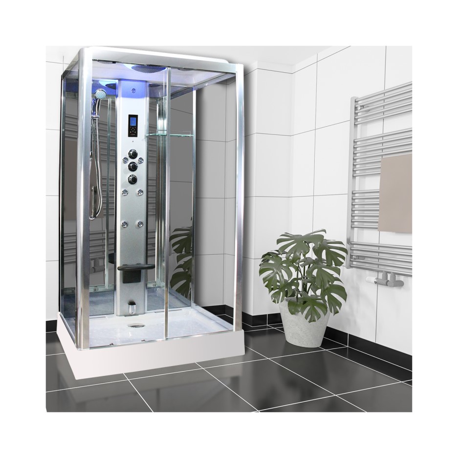 Insignia Premium Rectangular Steam Shower Cabin with 6 Body Jets and
